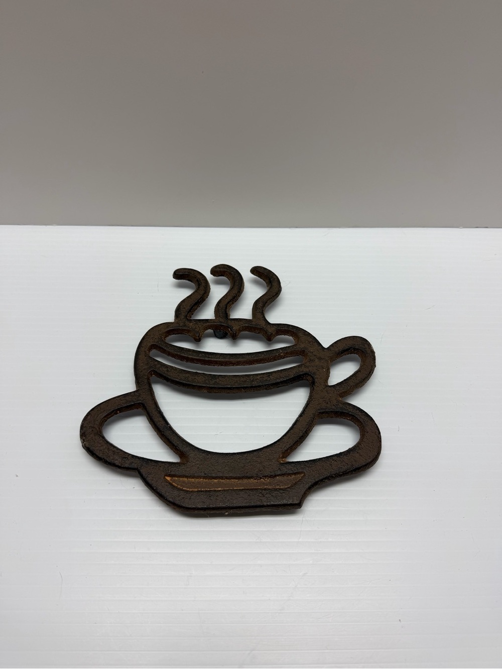 Classic Cast Iron Coffee Cup Trivet - Brown